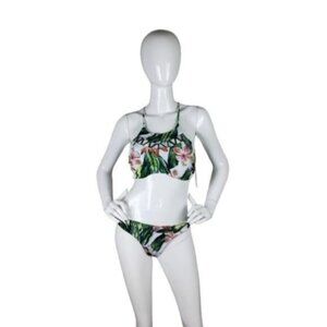 Tinibikini Strappy Tropical Print Two Piece Bikini Swimsuit Size XL